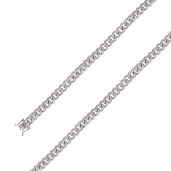 925 Sterling Silver 9mm Rhodium Plated Miami Cuban Chain Size- 8" - Gold Americas
