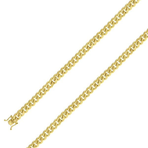 925 Sterling Silver 9mm Gold Plated Miami Cuban Chain Size- 9" - Gold Americas