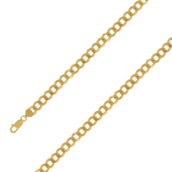 14k Yellow Gold Finish 9mm Silver Cuban Chain Size- 9" - Gold Americas