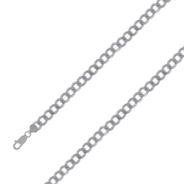 925 Sterling 9mm Silver Rhodium Plated Cuban Chain Size- 8" - Gold Americas