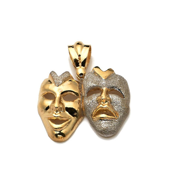 10K Yellow Gold 6.20 Grams Double Mask Fashion Pendant - Jawa Jewelers