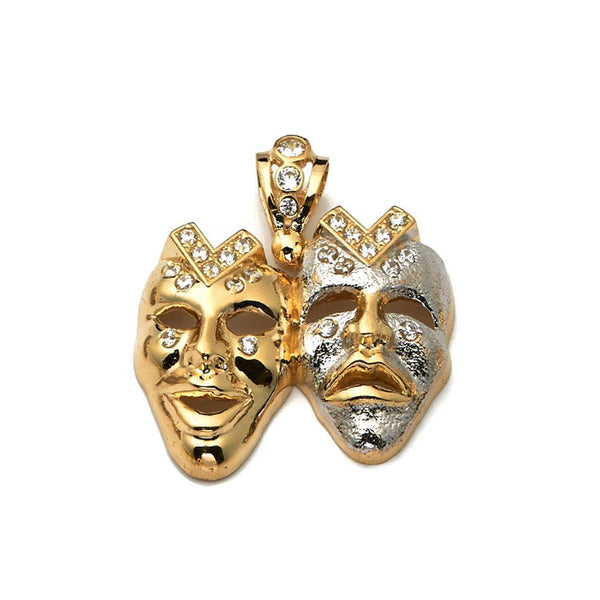 10K Yellow Gold Double Mask Fashion Pendant 11.30 Grams - Jawa Jewelers