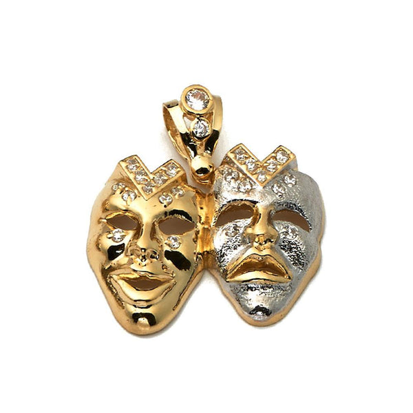10K Yellow Gold Double Mask Fashion Pendant 6.50 Grams - Jawa Jewelers