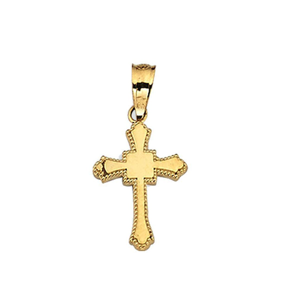 10K Yellow Gold 0.30 Grams Fashion Cross Pendent - Jawa Jewelers