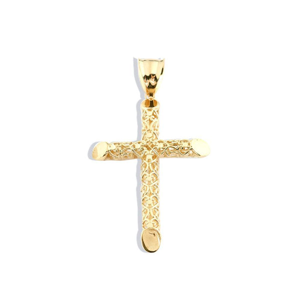 10K Yellow Gold 4.90 Grams Fashion Christian Cross Pendent - Jawa Jewelers