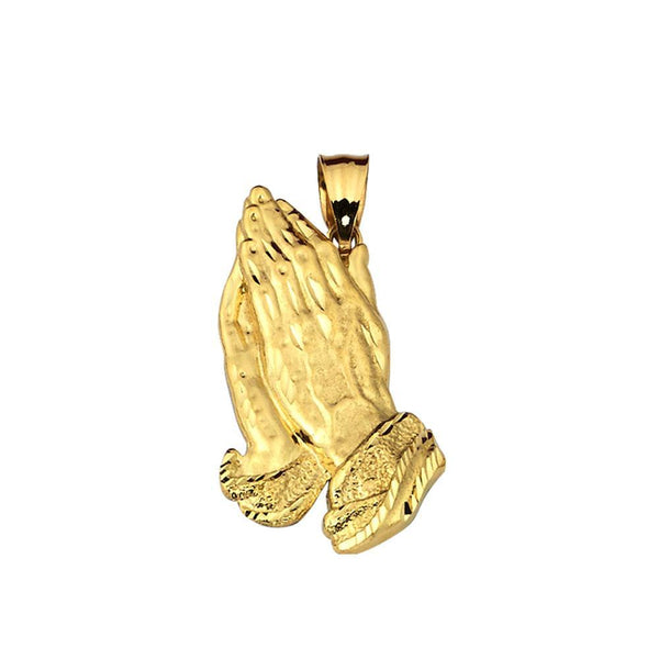 10K Yellow Gold 6.50 Grams Fashion Praying Hands Pendant - Jawa Jewelers