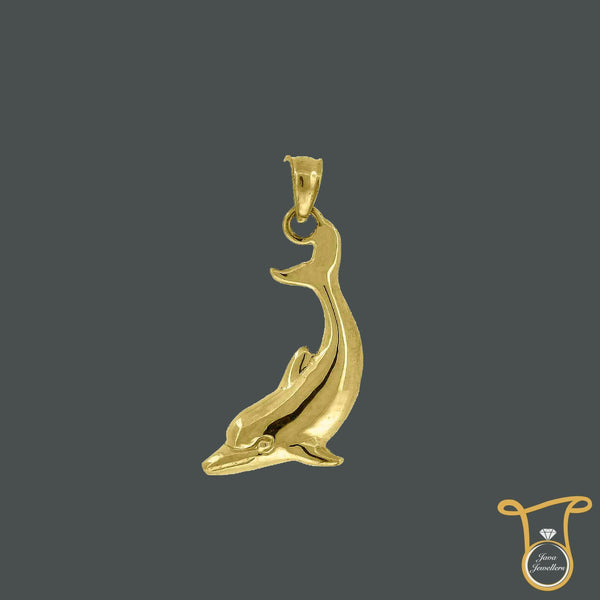 10kt Yellow Gold Fashion Charm Dolphin Animal Pendant, Pendants, Silverine, Jawa Jewelers