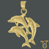 10kt Yellow Gold Three Dolphin Fashion Charm Pendant, Pendants, Silverine, Jawa Jewelers