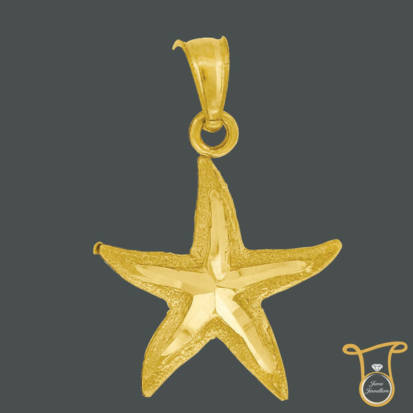 10kt Yellow Gold 5 Point Starfish Animal Fashion Charm Pendant, Pendants, JJ-SLV, Jawa Jewelers