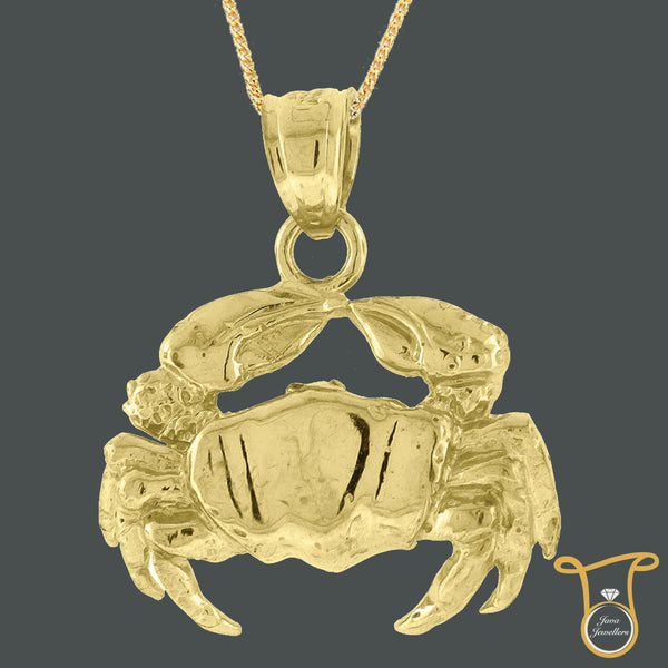 10kt Yellow Gold Crab Animal Fashion Charm Pendant, Pendants, Silverine, Jawa Jewelers