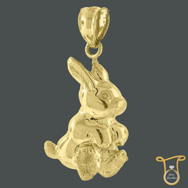 10kt Yellow Gold Charm "Rabbit" Animal Fashion Charm Pendant, Pendants, Silverine, Jawa Jewelers