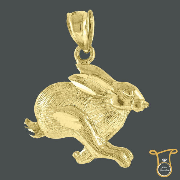 Womens "Rabbit"  10kt Yellow Gold Animal Fashion Charm Pendant, Pendants, Silverine, Jawa Jewelers