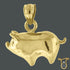 10kt Yellow Gold Pig Animal Fashion Charm Pendant, Pendants, Silverine, Jawa Jewelers