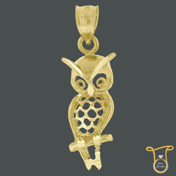 10kt Yellow Gold Owl Animal & Insects Fashion Charm Pendant, Pendants, Silverine, Jawa Jewelers