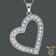 Elegant Cubic Zirconia Sterling Silver Women's Round Heart Pendant