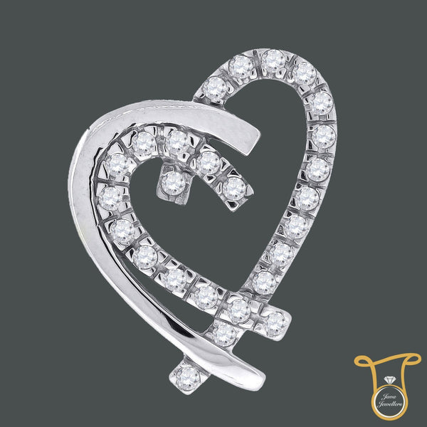 Round Cubic Zirconia CZ Heart Pendants