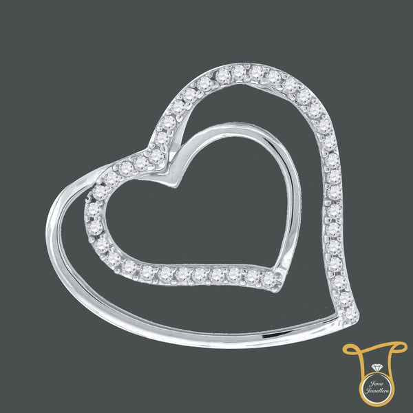 Wo Sterling Silver Double Heart Pendant