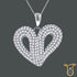 Round Cubic Zirconia Sterling Silver CZ Heart Fashion Pendant, Pendants, Silverine, Jawa Jewelers