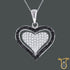 Double Heart  Sterling Silver Round Cubic Zirconia CZ Fashion Pendant, Pendants, JJ-SLV, Jawa Jewelers