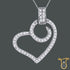 Round Cubic Zirconia CZ Heart Pendant