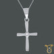 Sterling Silver Cubic Zirconia Round Cross Pendant
